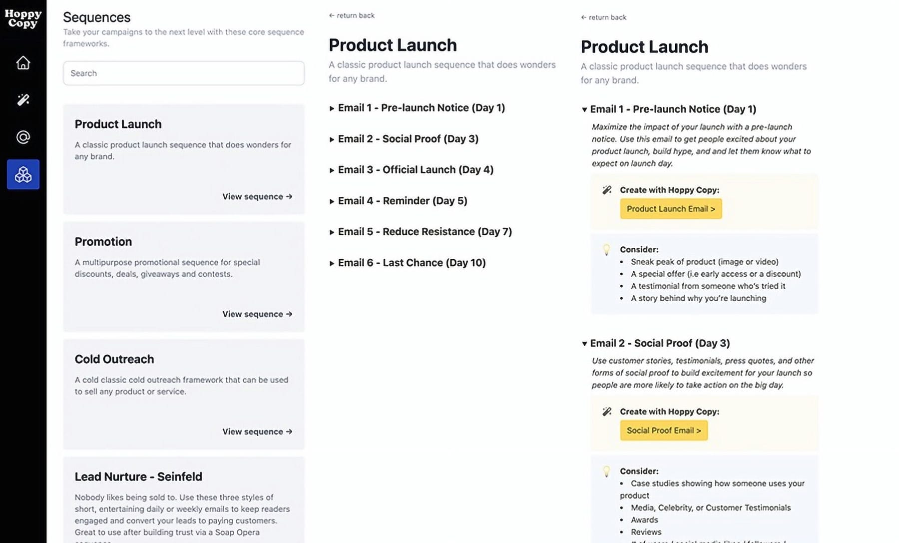 Hoppy Copy Sales Outreach Rédacteur de séquences