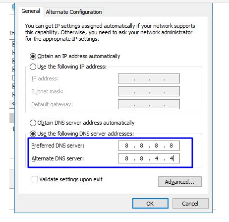 DNS server address