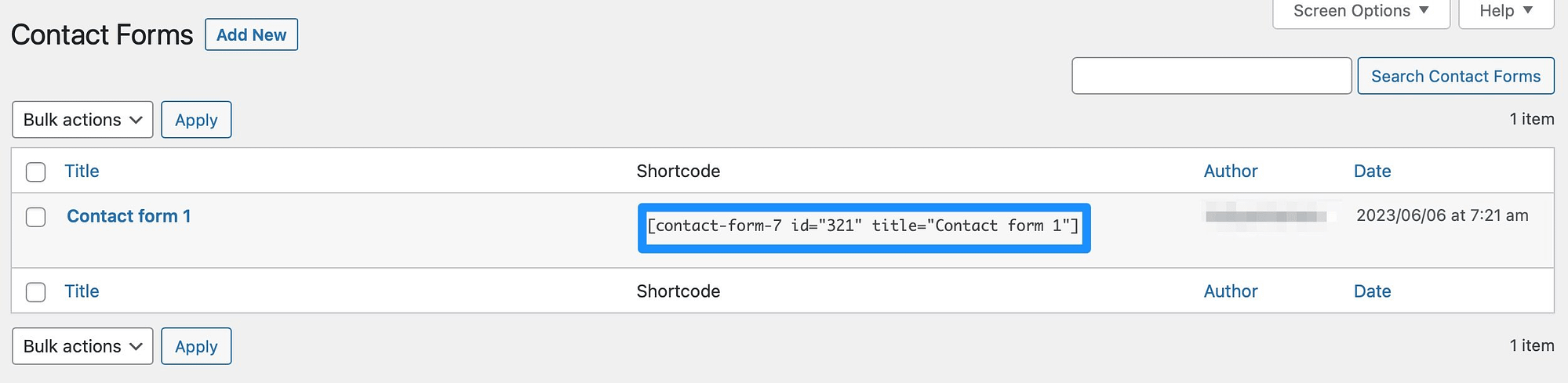 Copia lo shortcode del modulo.