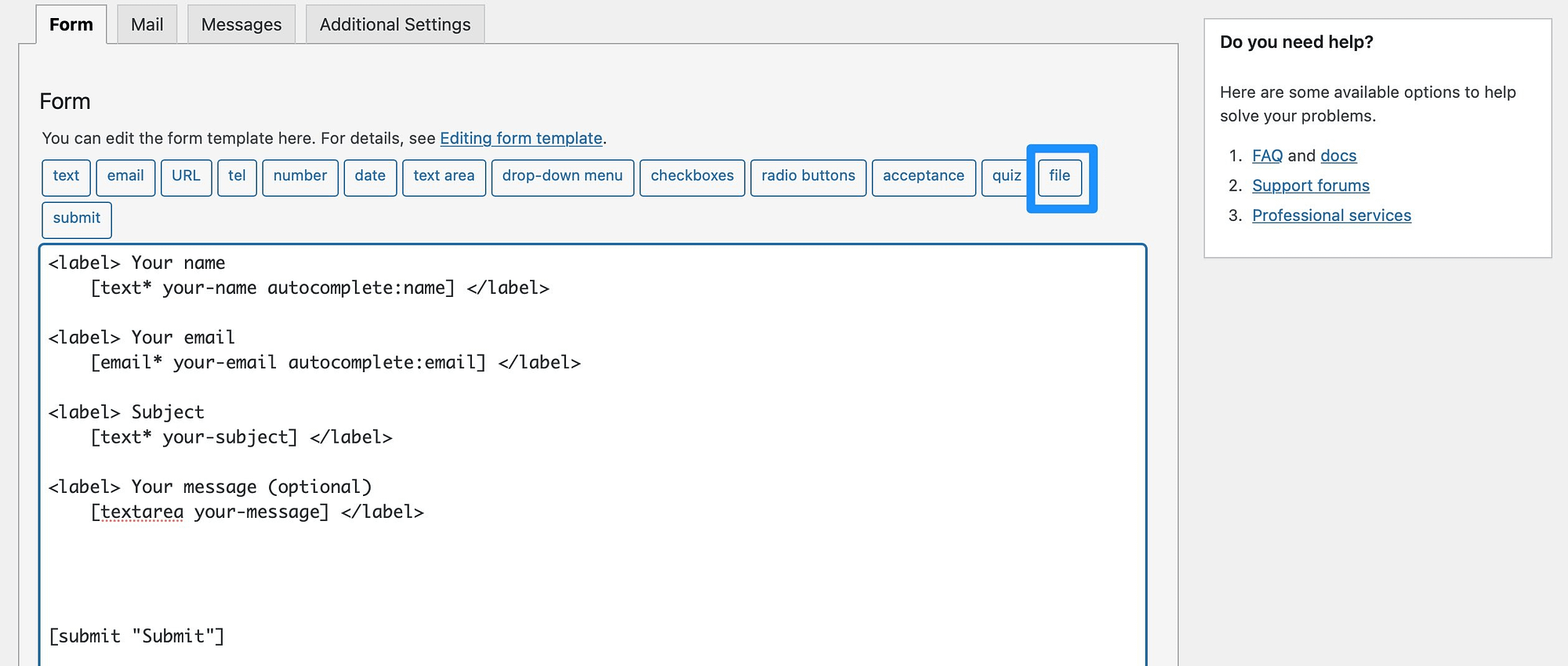 Ajoutez une balise de fichier à votre formulaire.