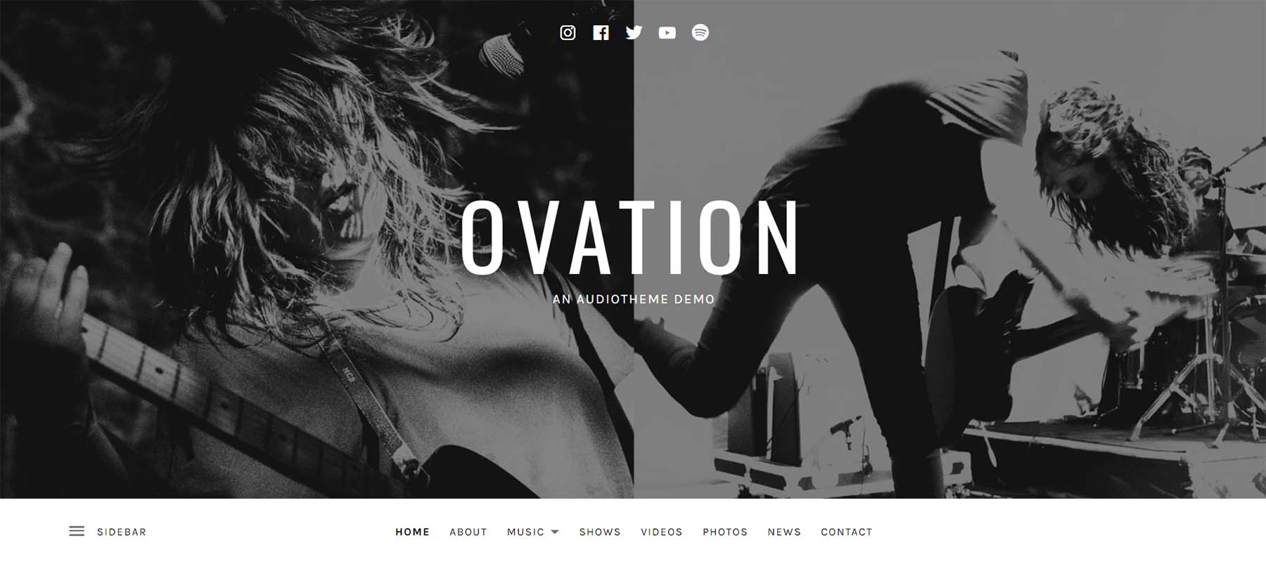 Ovation, um tema WordPress de podcast