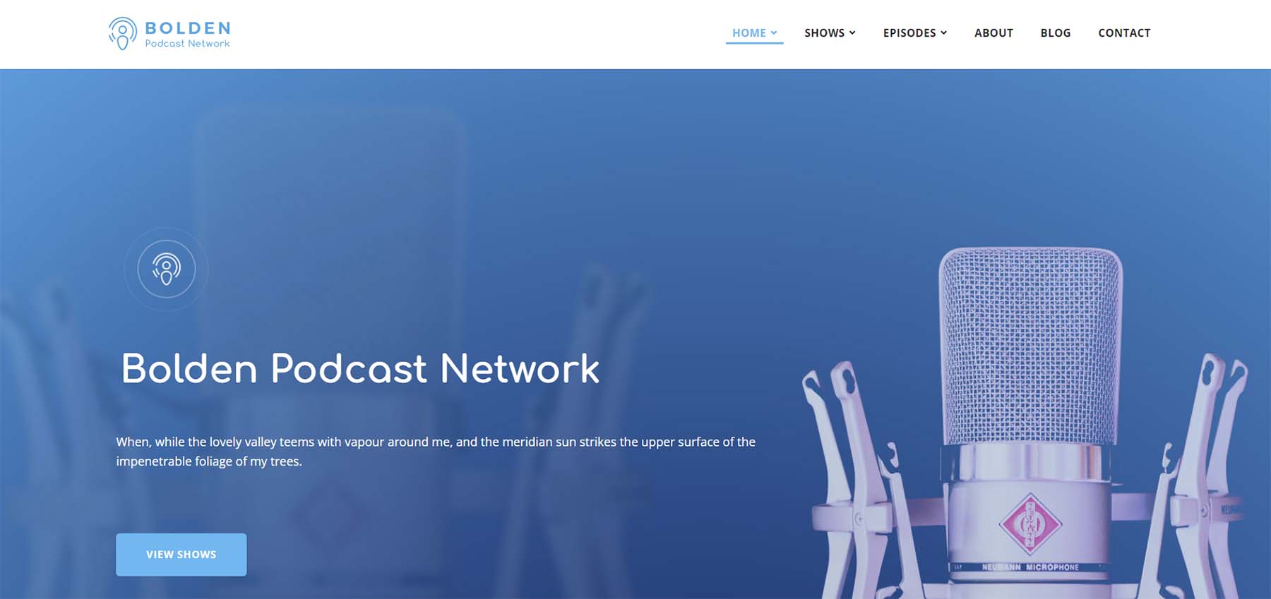 Bolden, un thème WordPress de réseau de podcasts