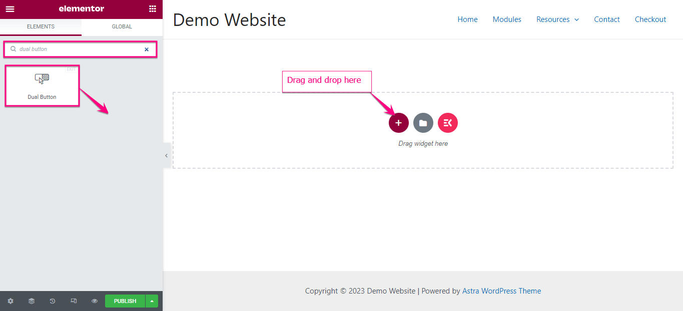 Aggiungi il doppio pulsante in WordPress