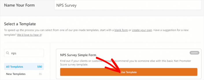 NPS 調查表模板