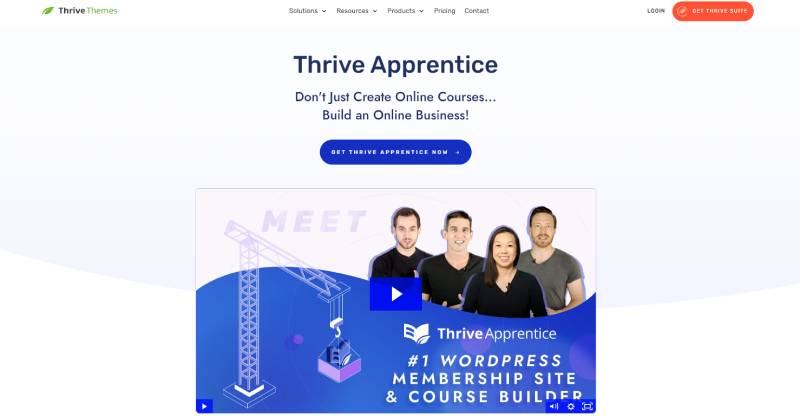 Screenshot der Landingpage von Thrive Apprentice