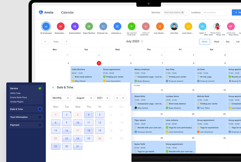 ikhtisar kalender plugin pemesanan wordpress amelia