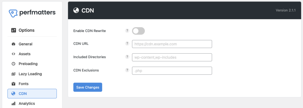 perfmatters-cdn-ayarları