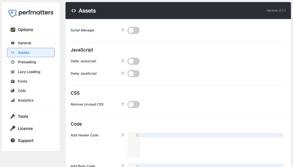 perfmatters-assets-settings