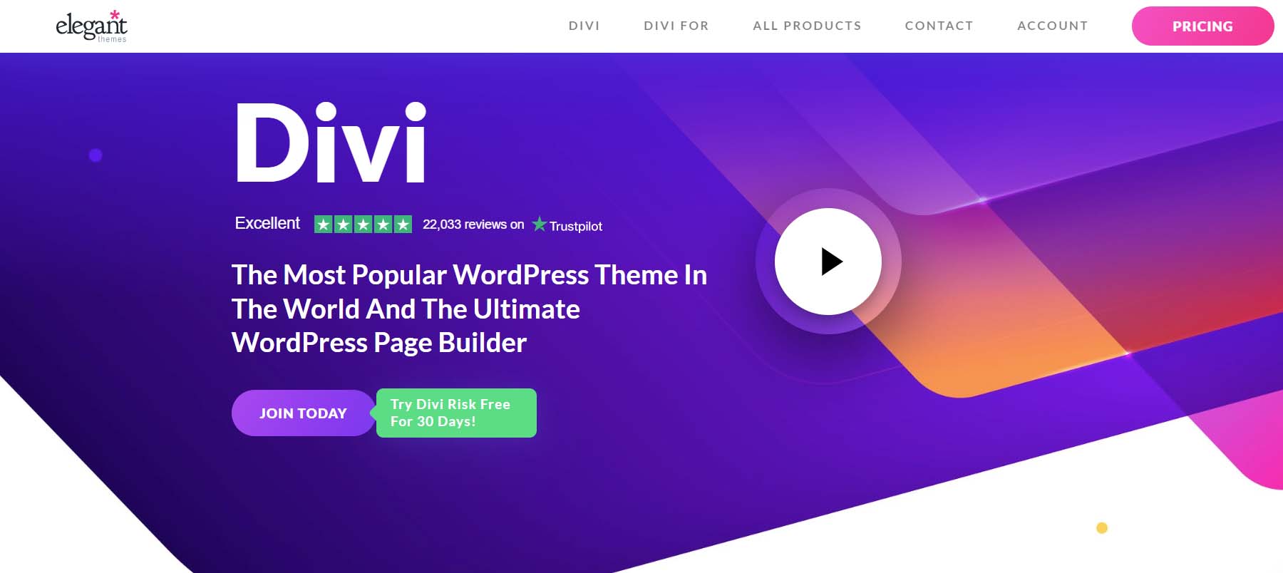 Divi, projeto principal do construtor de páginas Elegant Themes