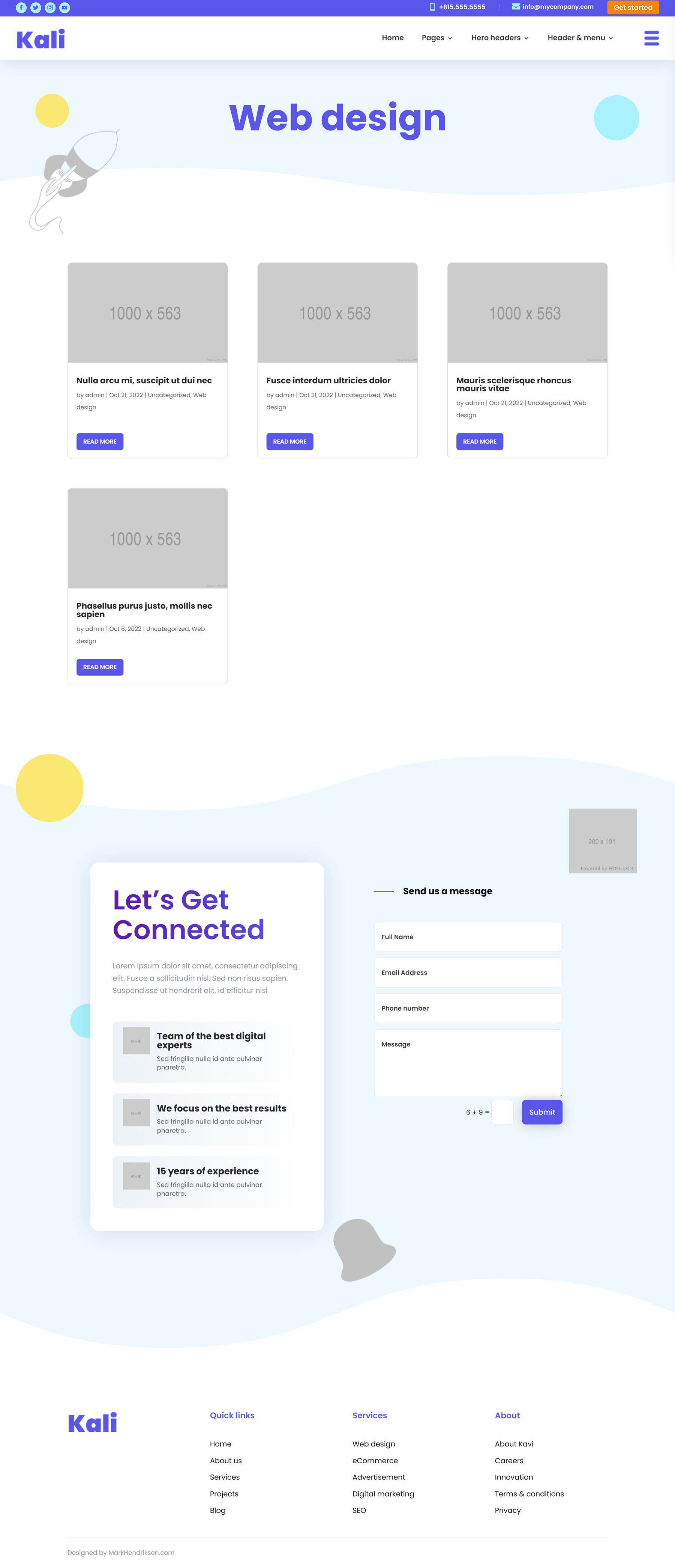 Kali Multi-Purpose Divi Child Theme หน้าหมวดหมู่บล็อก