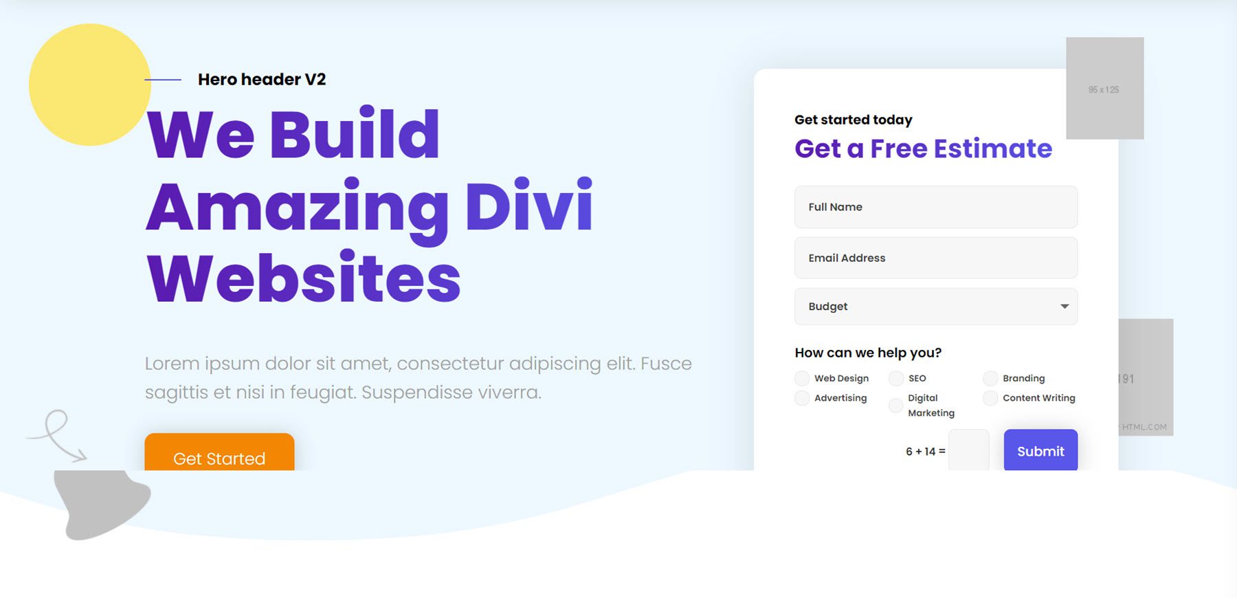 Kali Multi-Purpose Divi Child Theme Hero Header 2