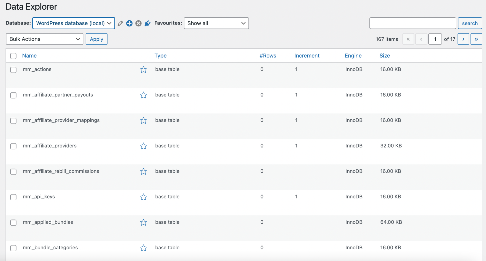 WordPress ダッシュボードでデータベースを編集する