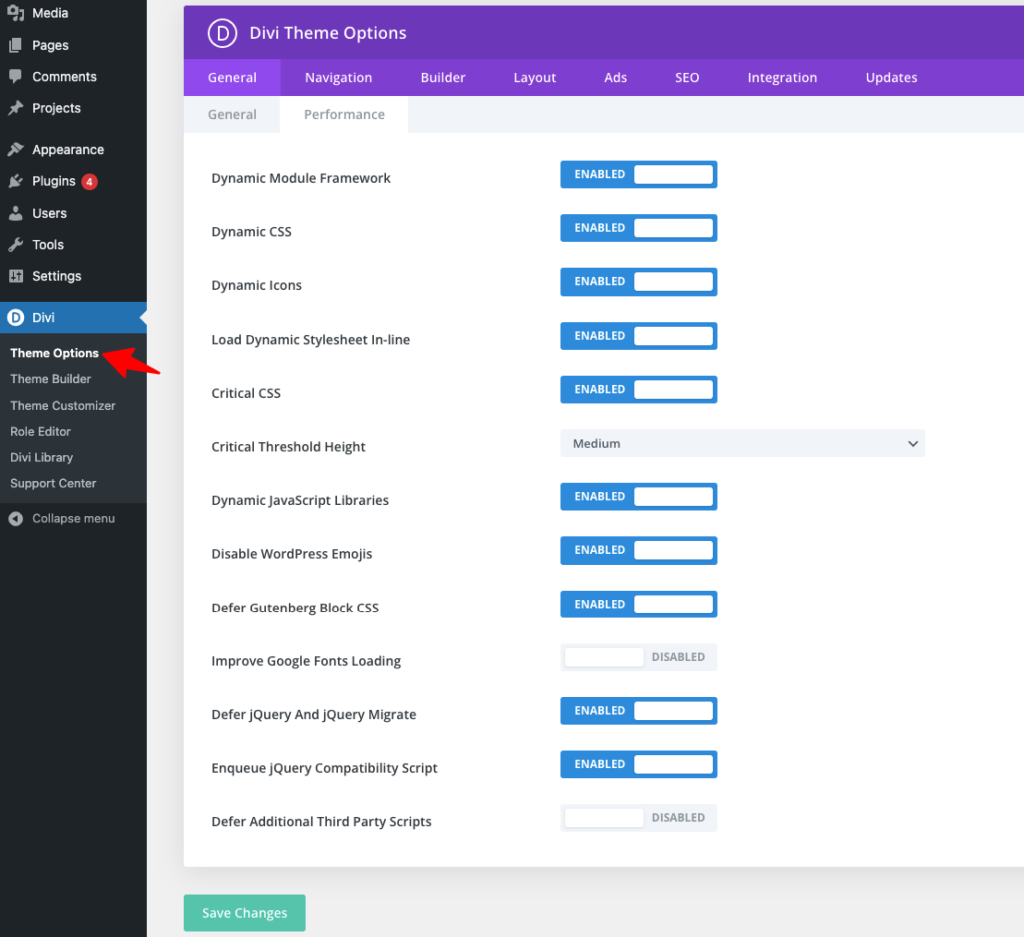 divi-tema-prestazioni-impostazioni