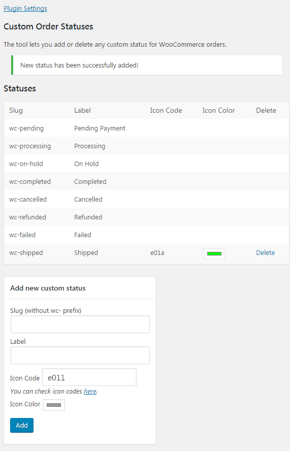 WooCommerce のカスタム注文ステータス