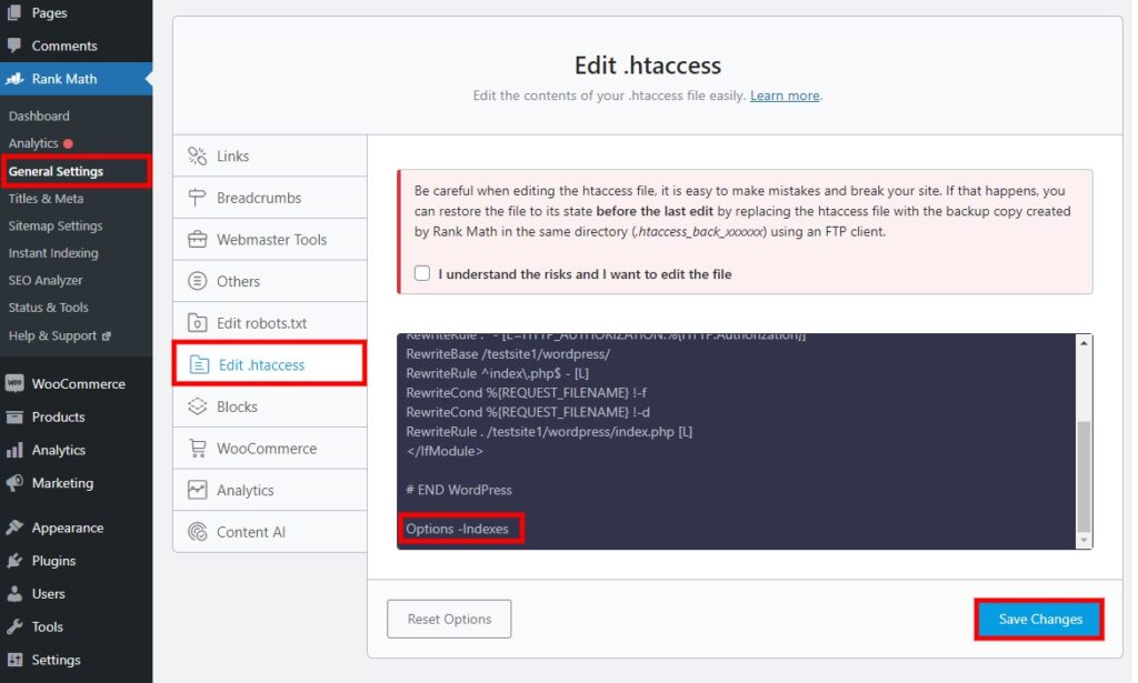 classifica matematica modifica htaccess disabilita la navigazione nella directory in wordpress