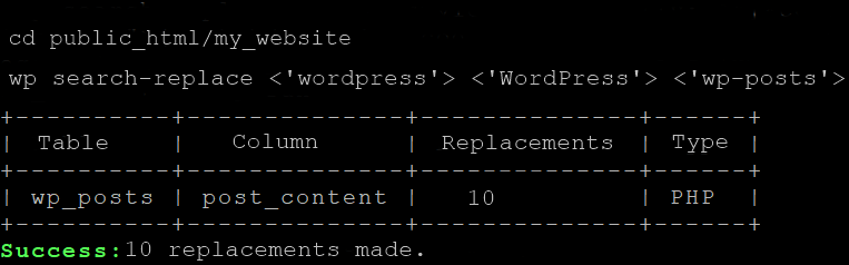 wp-cli-komut-kodu-ara ve değiştir