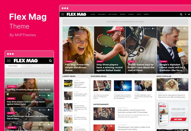 ธีม Flex Mag - ธีม WordPress ที่ตอบสนองต่อข่าว