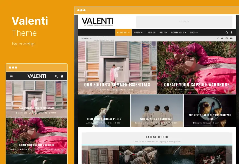 Valenti Theme - HD Review Magazine News WordPress Theme