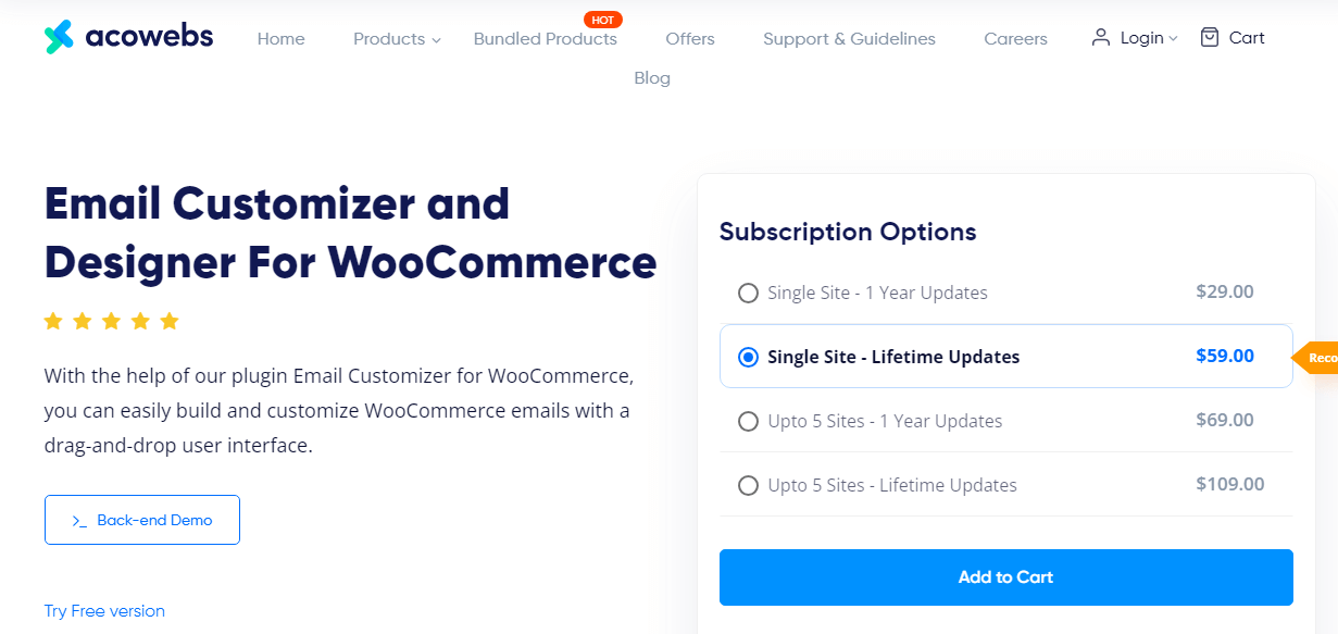 เครื่องมือปรับแต่งอีเมล Woocommerce โดย Acowebs- เครื่องมือปรับแต่งอีเมล WooCommerce ที่ดีที่สุด