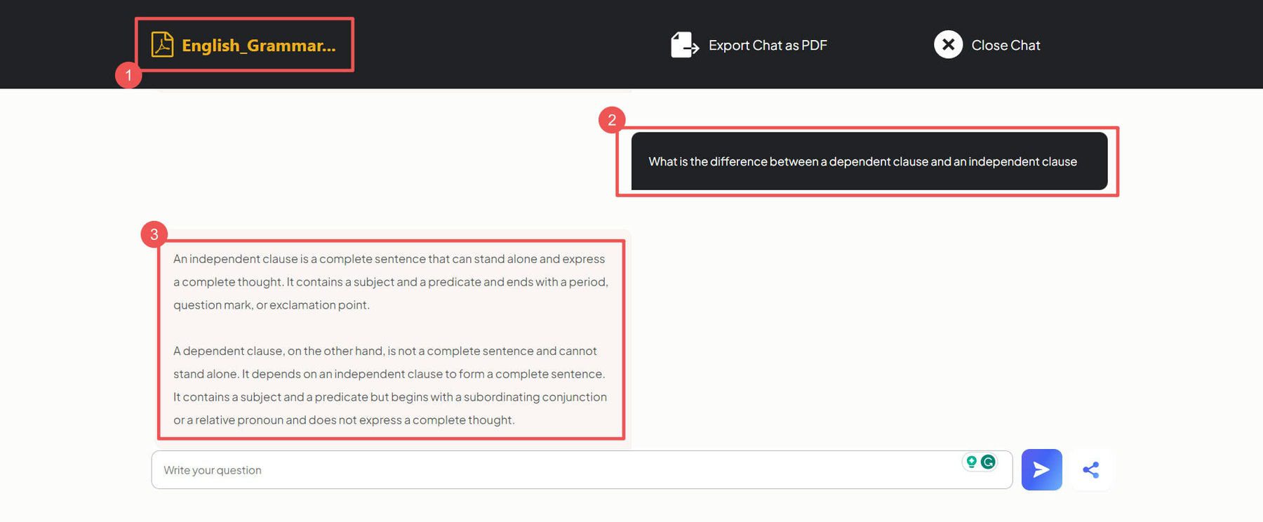 ภาพหน้าจอตัวอย่าง AskYourPDF Second Brain