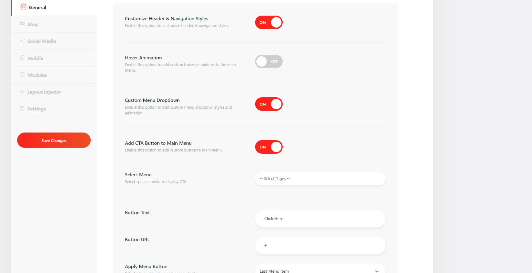 Styles d'en-tête et de navigation personnalisés