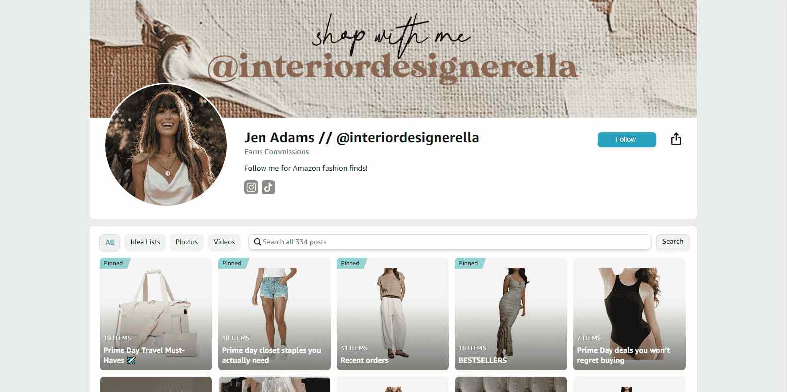 Interiordesignerella: a influenciadora de moda da Amazon