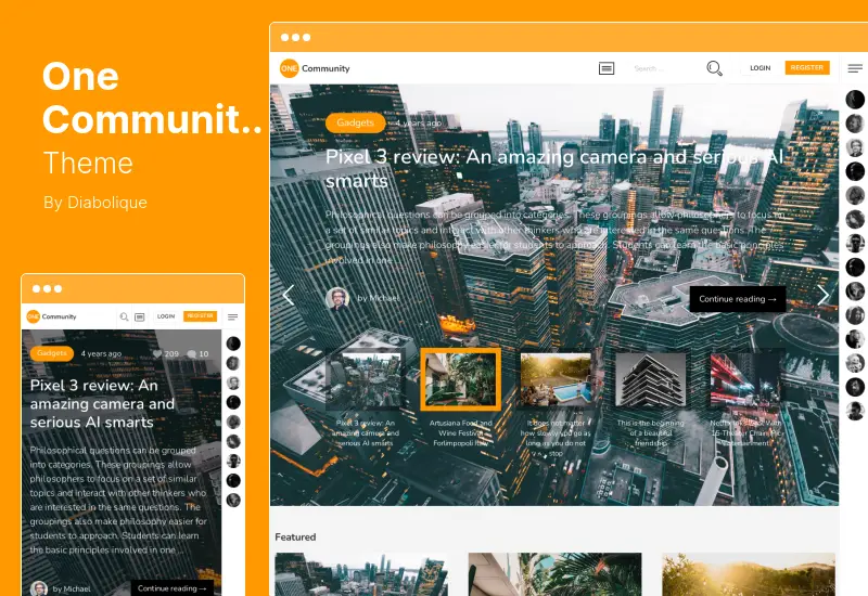 ธีม OneCommunity - ธีม WordPress สำหรับสมาชิก BuddyPress