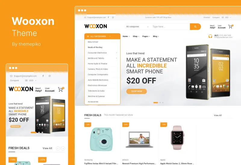 Тема Wooxon — тема WooCommerce и WordPress