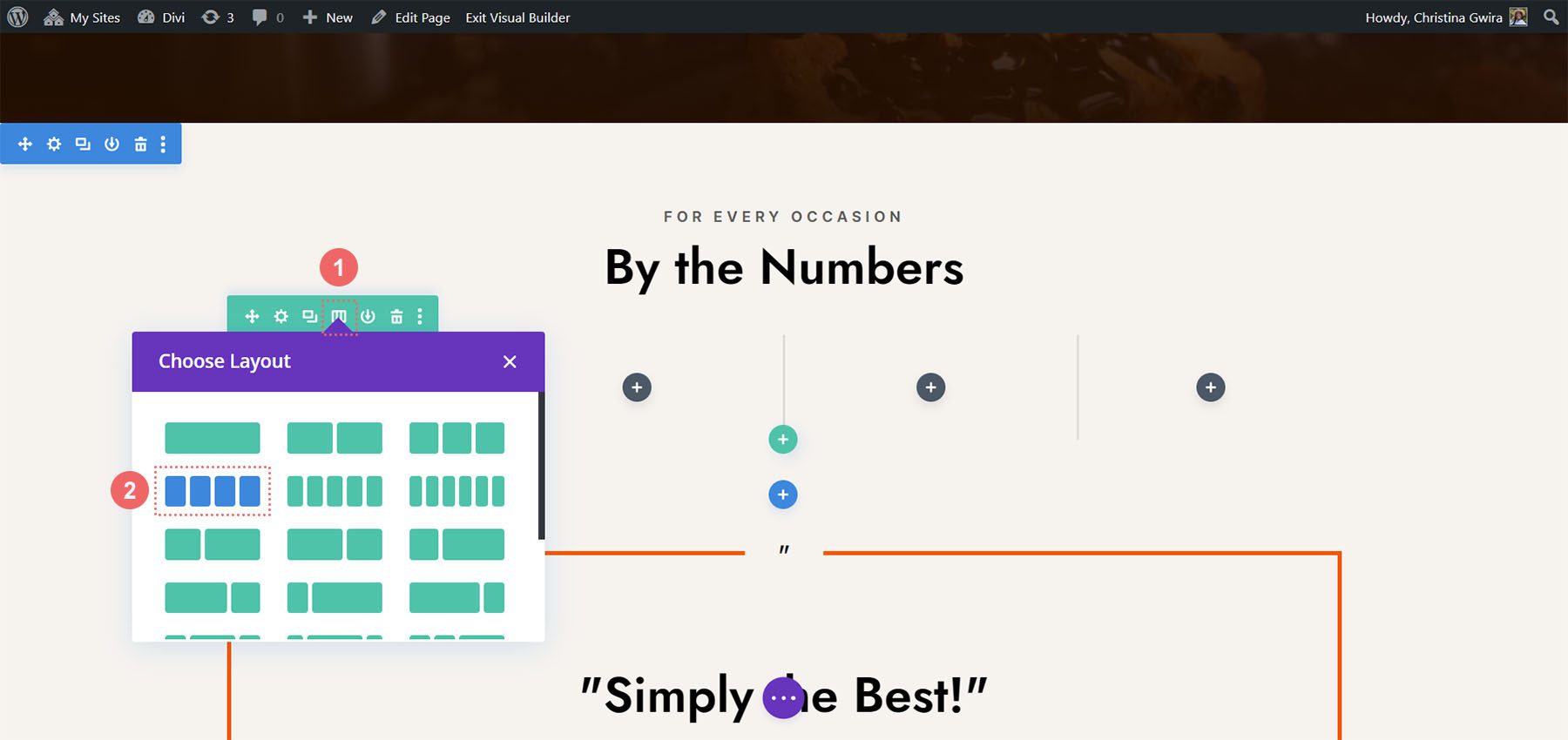 Modifier le numéro de colonne pour les modules Circle Counter