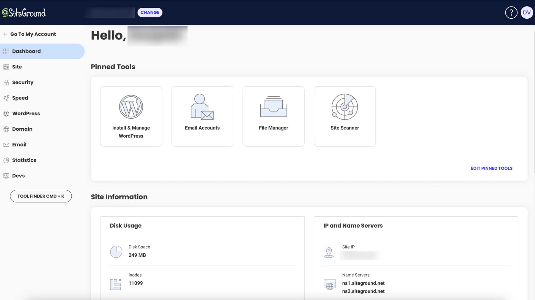 Alat situs SiteGround