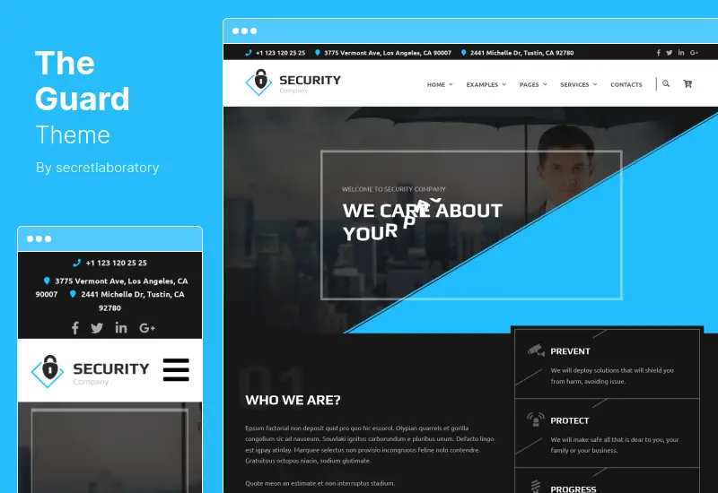 The Guard Theme - Tema WordPress Perusahaan Keamanan