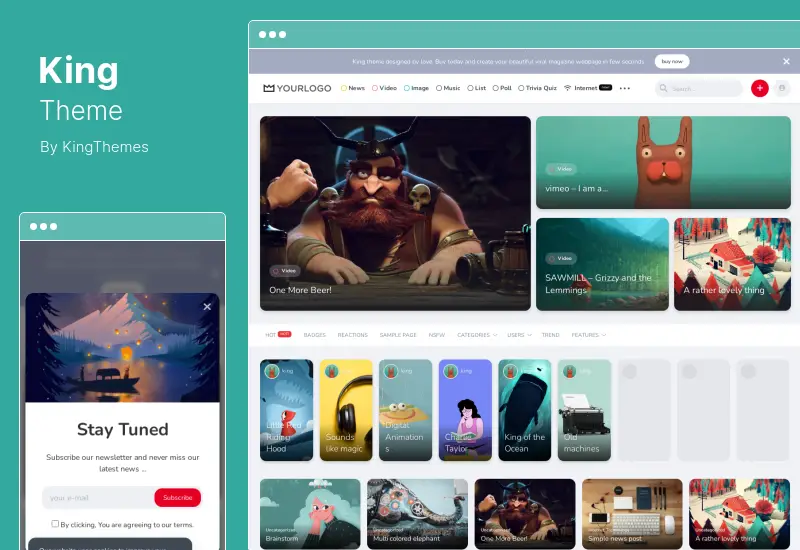 King テーマ - Viral Magazine WordPress テーマ