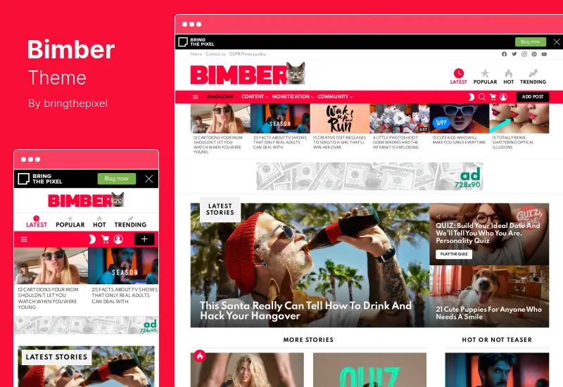 Bimber テーマ - Viral Magazine WordPress テーマ