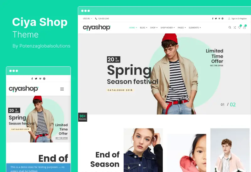 CiyaShop 테마 - 다목적 WooCommerce 테마