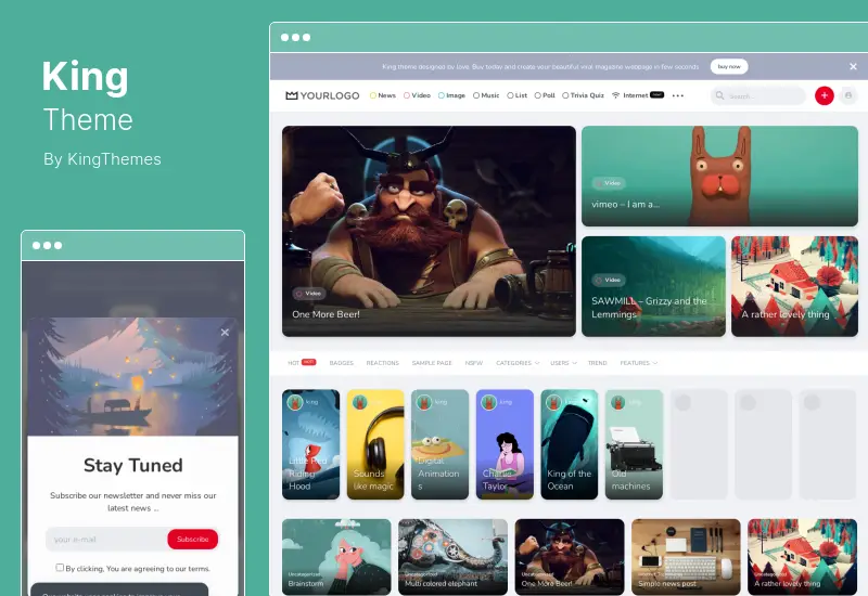 King テーマ - Viral Magazine WordPress テーマ