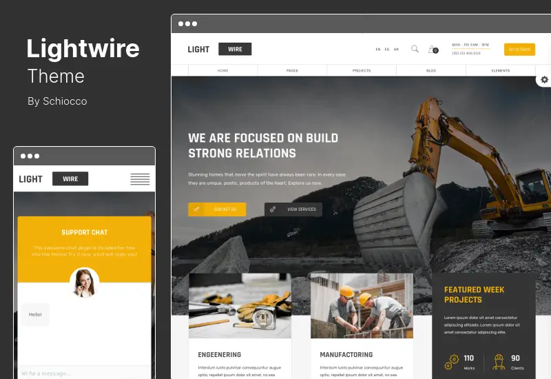 Lightwire テーマ - 建設と産業の WordPress テーマ
