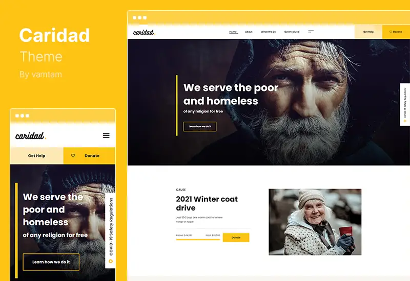 Caridad テーマ - チャリティ WordPress テーマ