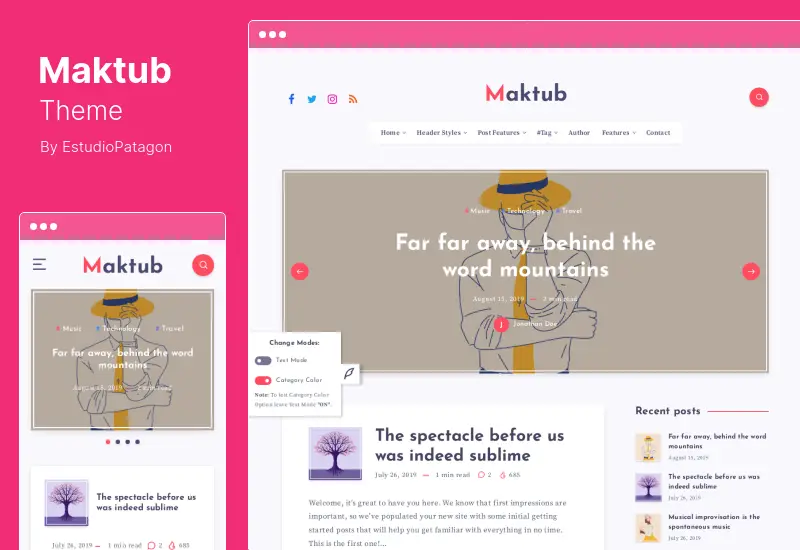 Tema Maktub - Blog Minimal & Ringan untuk Tema WordPress