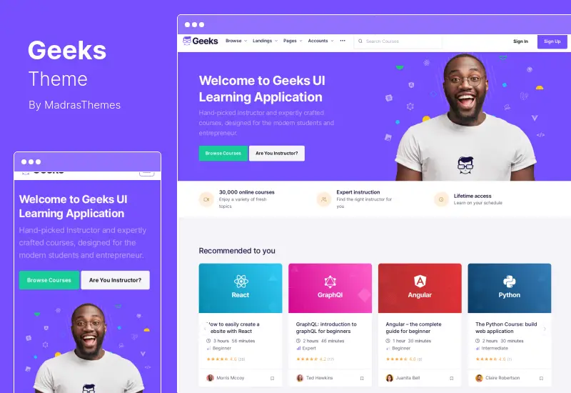 Tema Geeks - Tema WordPress Pasar Pembelajaran Online