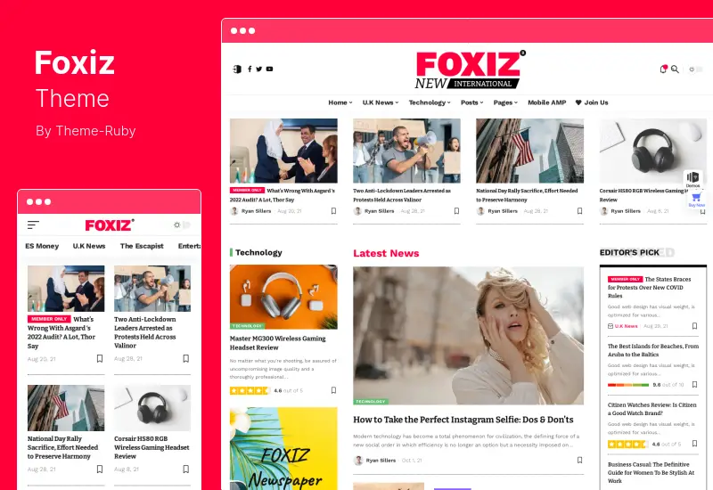 Tema Foxiz - Tema Koran Berita dan Majalah WordPress