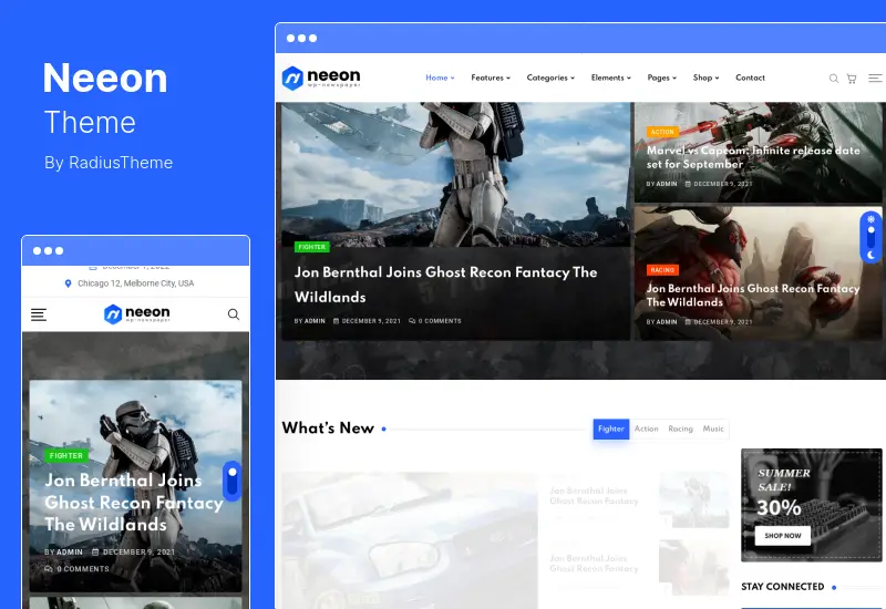 Tema Neeon - Tema WordPress Majalah Berita