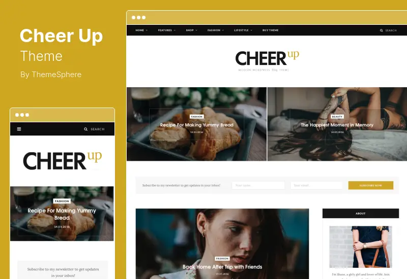 CheerUp Theme - Tema WordPress Makanan, Blog & Majalah