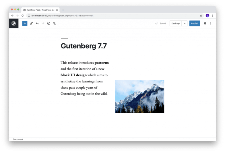 Peningkatan elemen Gutenberg-UI