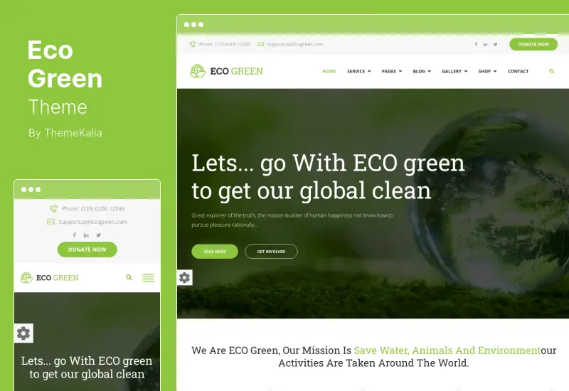 Eco Green テーマ - 環境再生可能エネルギー企業向けの WordPress テーマ