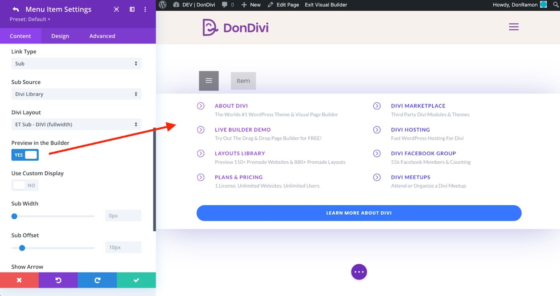 Tutoriel DiviMenus