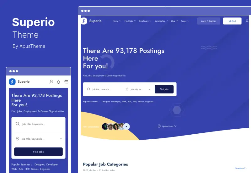 Superio テーマ - Job Board WordPress テーマ