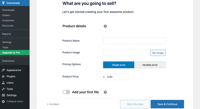 Easy Digital Downloads Setup What Are You Going to Sell?