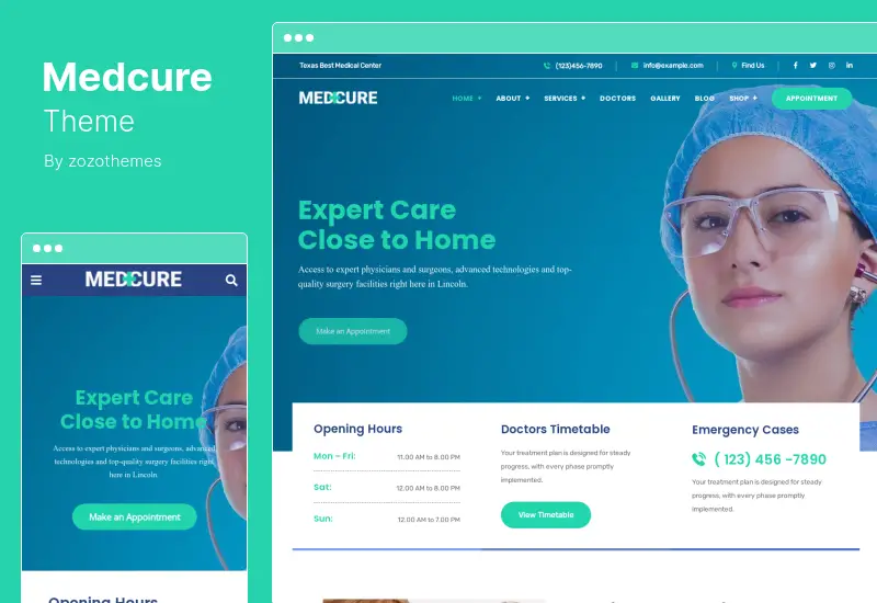 ธีม Medcure - ธีม WordPress ด้านสุขภาพและการแพทย์