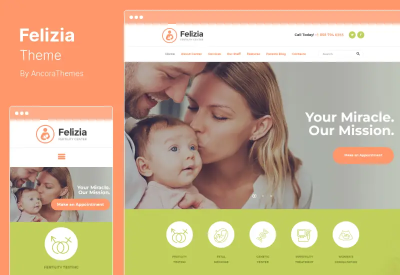 ธีม Felizia - ศูนย์การเจริญพันธุ์ & ธีม WordPress ทางการแพทย์