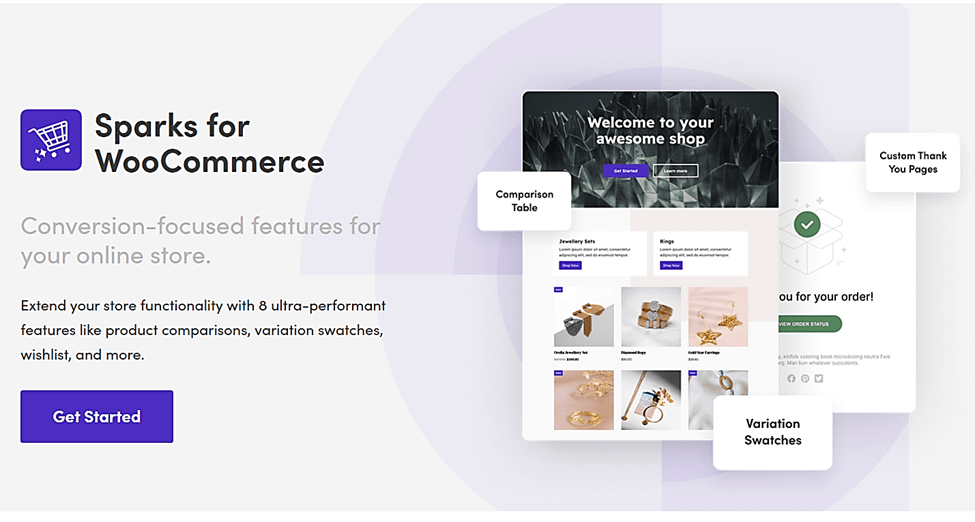 ประกายไฟสำหรับการทบทวน WooCommerce